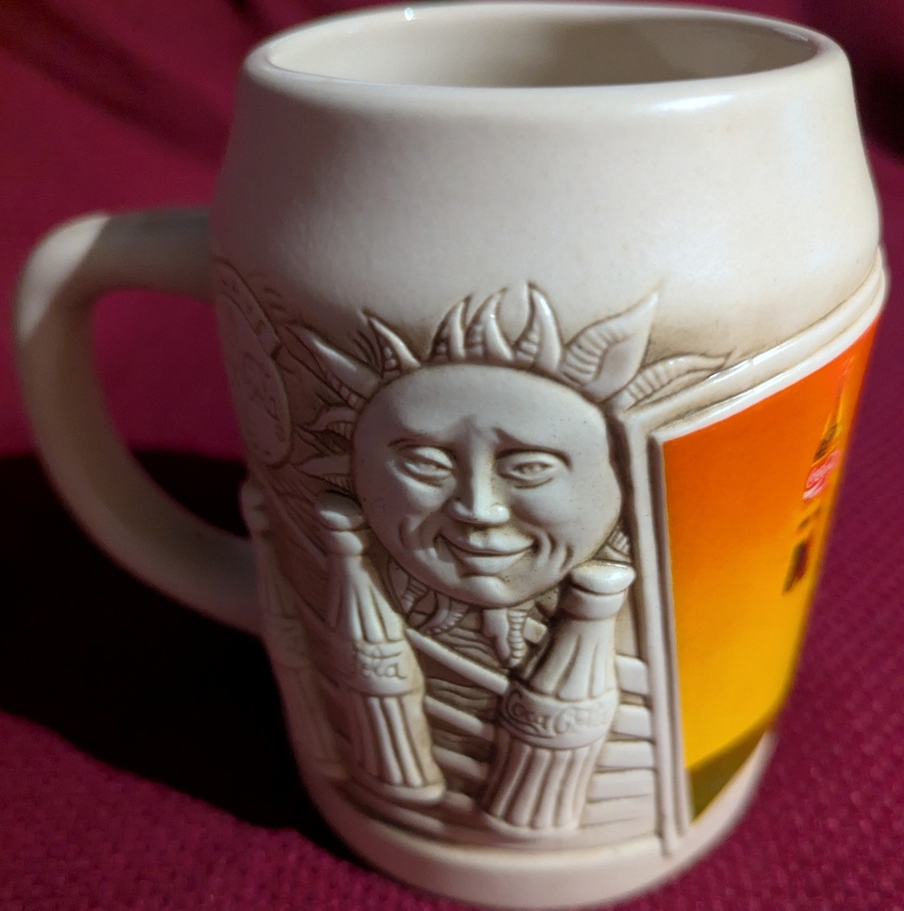 Coca Cola Cream and Orange Sun Mug